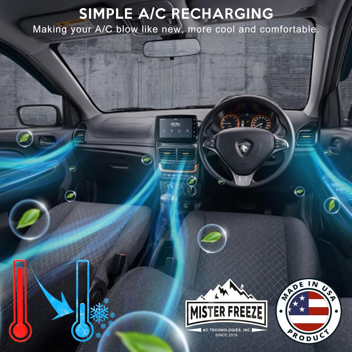AC Refrigerant Recharge Kit with Wireless Digital Temperature Sensor, 14 oz F5204