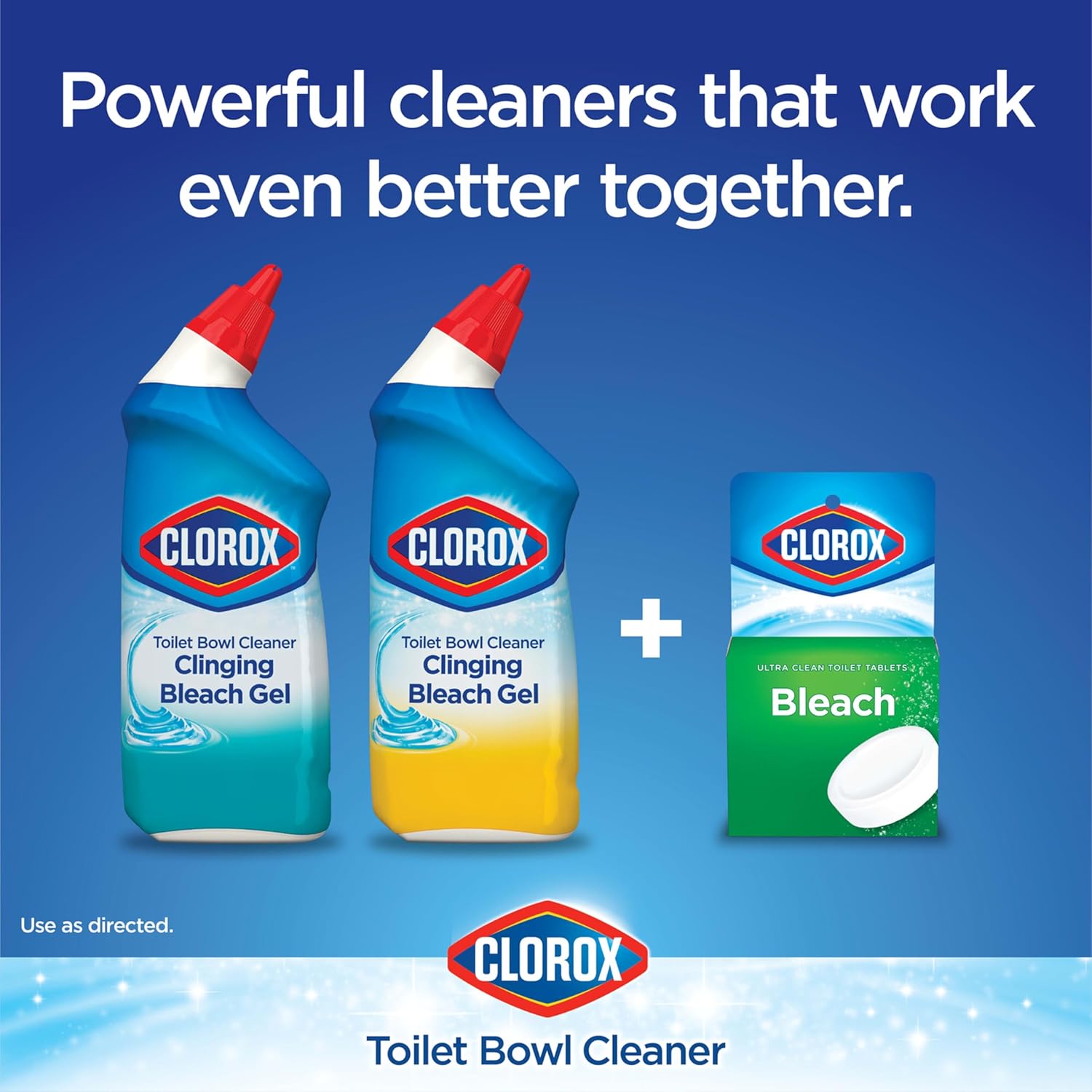 Toilet Bowl Cleaner, Clinging Bleach Gel, Ocean Mist, 24 oz, 2-Pack C6164