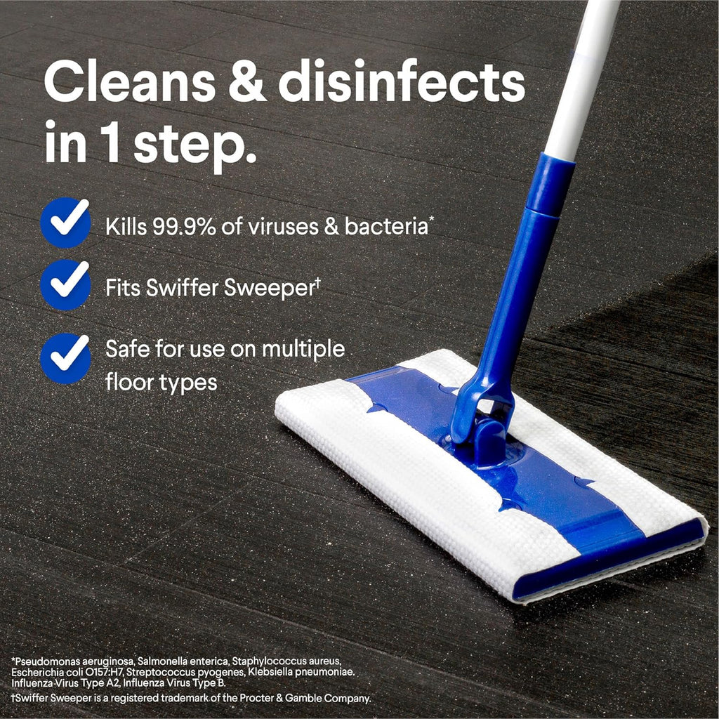 Disinfecting Wet Mop Pad, Disposable Floor Wipes, Lavender and Jasmine, 24 Count N2175