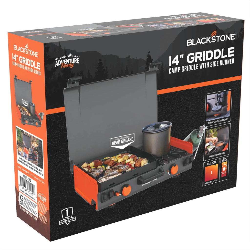 14" Propane Camping Griddle with Side Burner Y702745