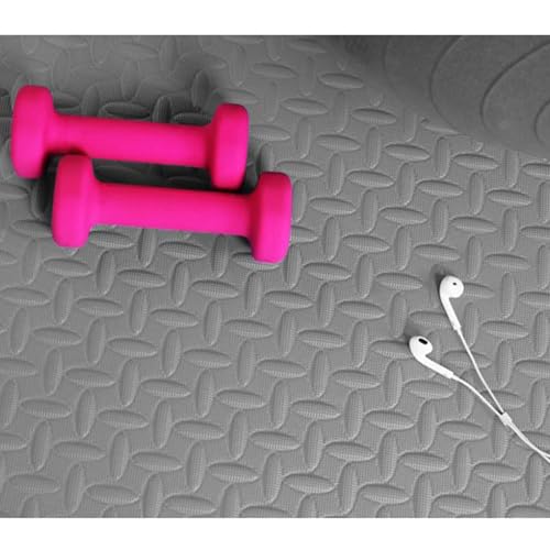 1" Thick EVA Interlocking Foam Gym Flooring Mat, 6 Tiles, Black M5857