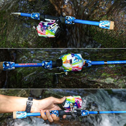 Kids Fishing Rod and Reel Combo with Spincast Reel and Tackle Bag Q572723