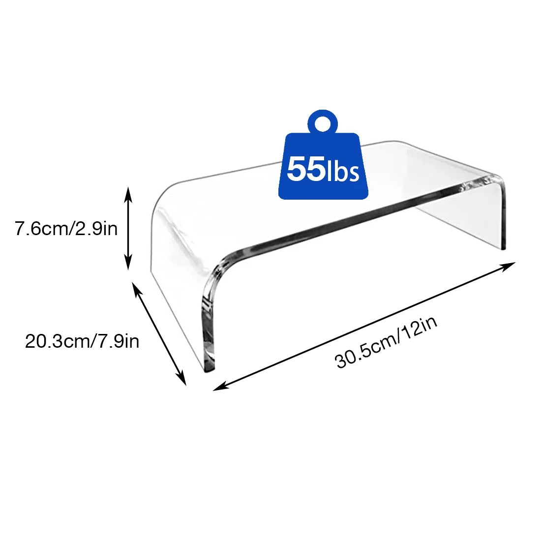 Acrylic Monitor Stand with Storage Shelf Q6290