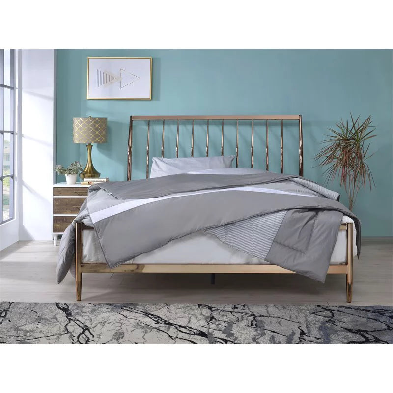 Contemporary Queen Metal Frame Sleigh Bed G992
