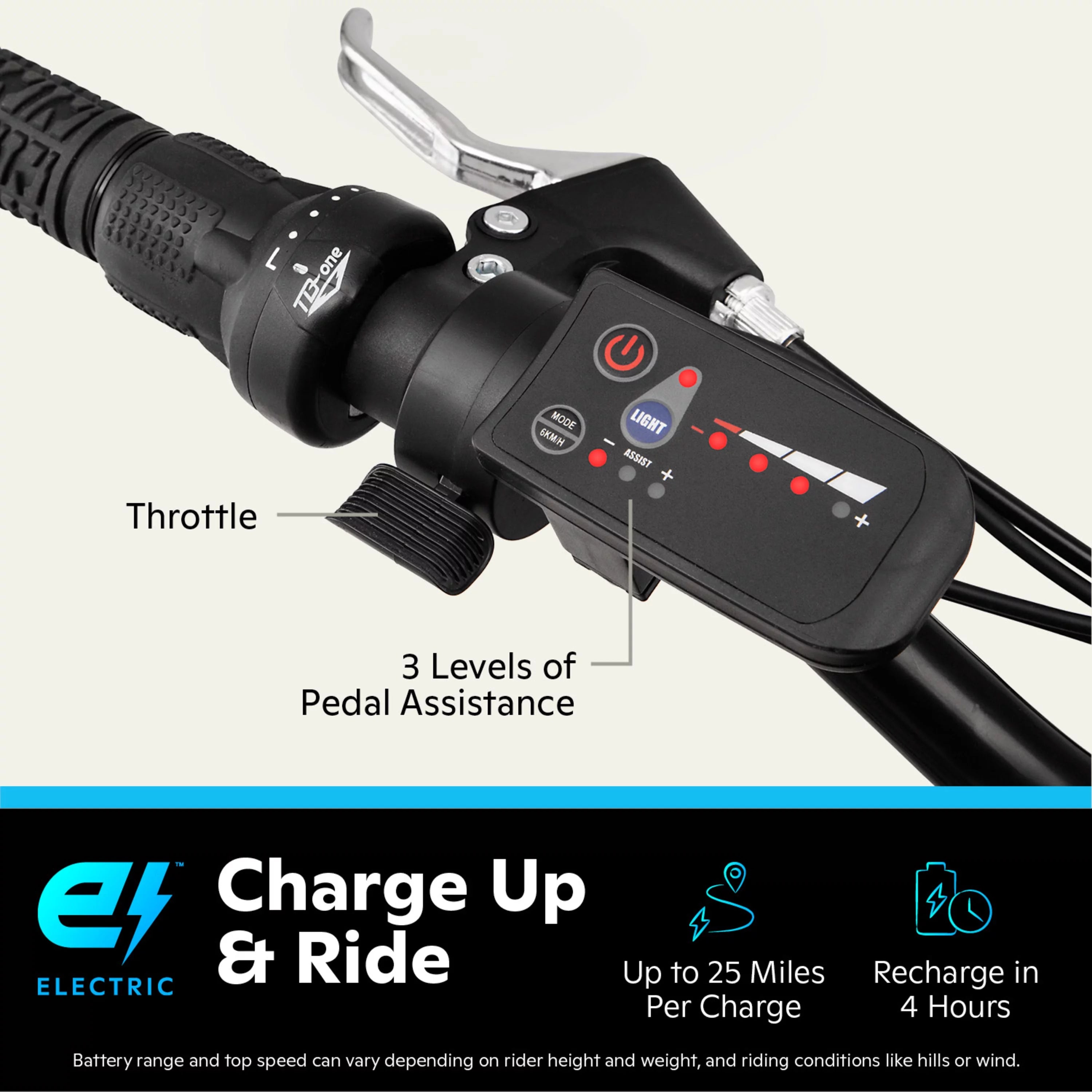 26-in. Electric Mountain Bike for Adults, 250W Motor O309