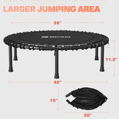 Foldable Mini Trampoline for Adults with Durable Bungees V5441