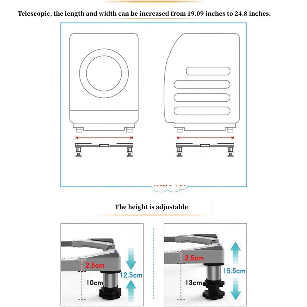 Adjustable Mini Fridge Stand Silver Q804