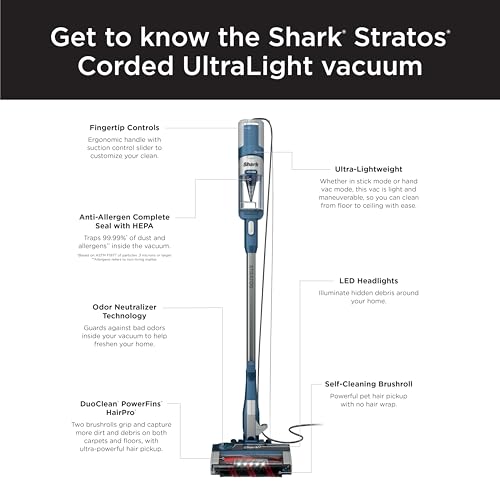 Corded Stick Vacuum with LED Headlights, XL Dust Cup, Pet Hair Pickup J914330