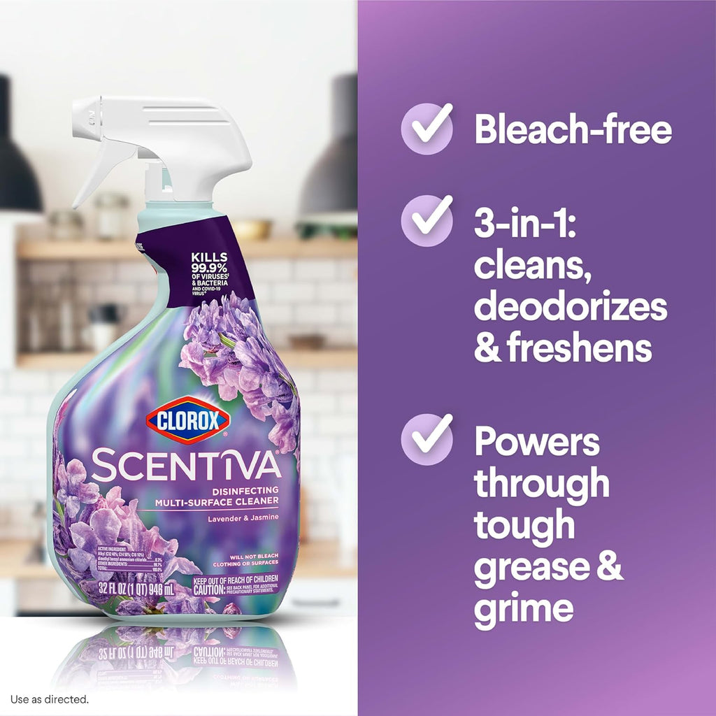 Disinfecting Multi-Surface Cleaner, Lavender and Jasmine, 32 Fl Oz G608