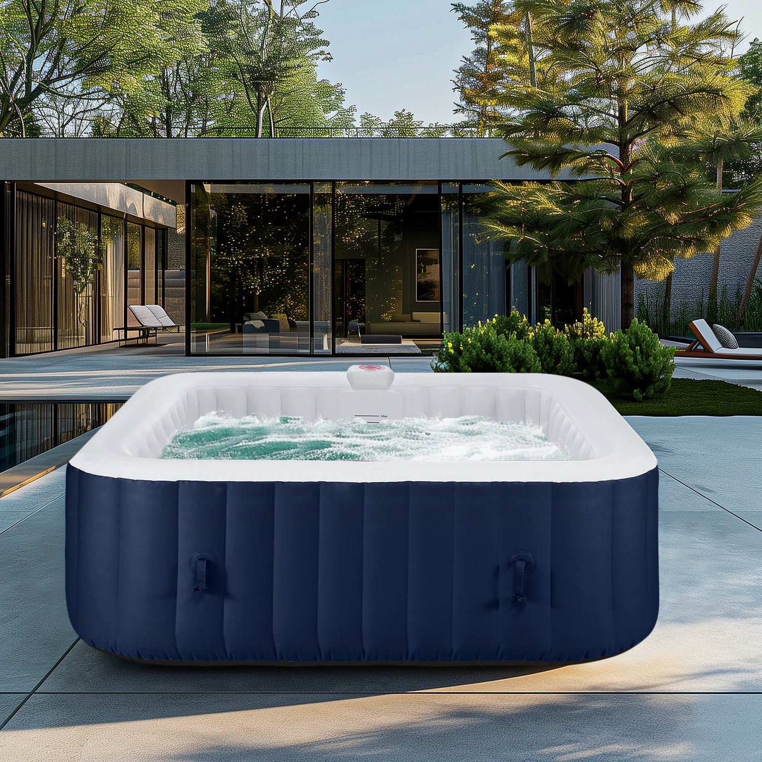 Inflatable Hot Tub for 6 Person, Portable Spa with Cover and Storage Bag U7248