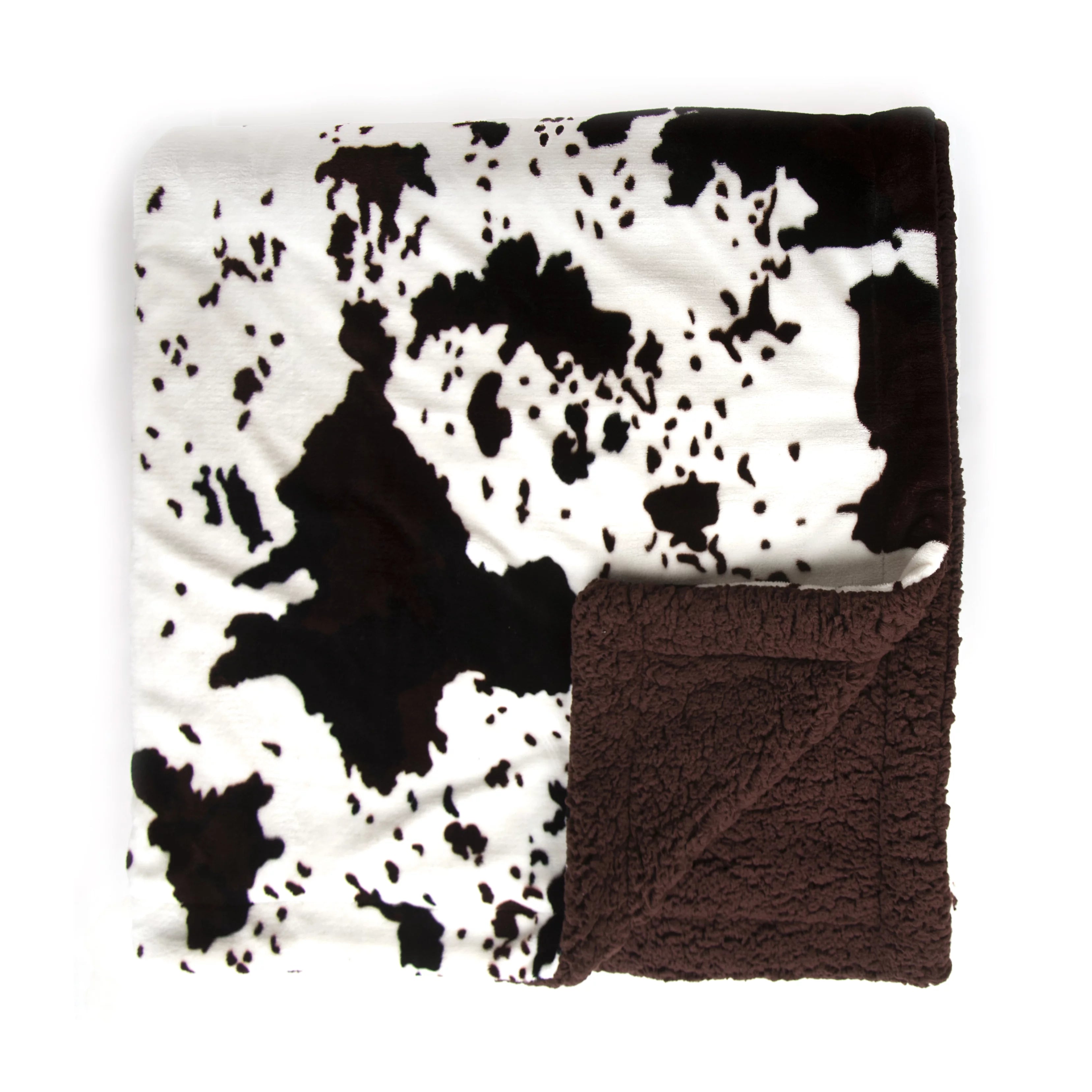 Sherpa Plush Throw Blanket, Brown L600