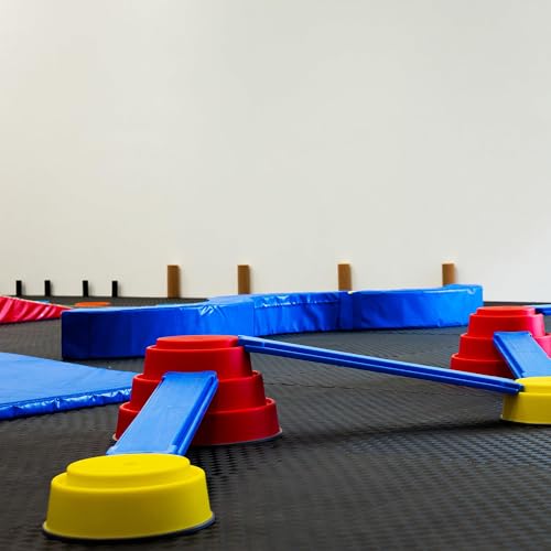 1" Thick EVA Interlocking Foam Gym Flooring Mat, 6 Tiles, Black M5857