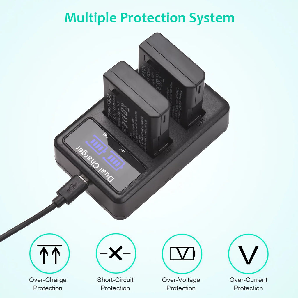 EN-EL14 Battery 2-Pack with USB Dual Channel Charger T7148