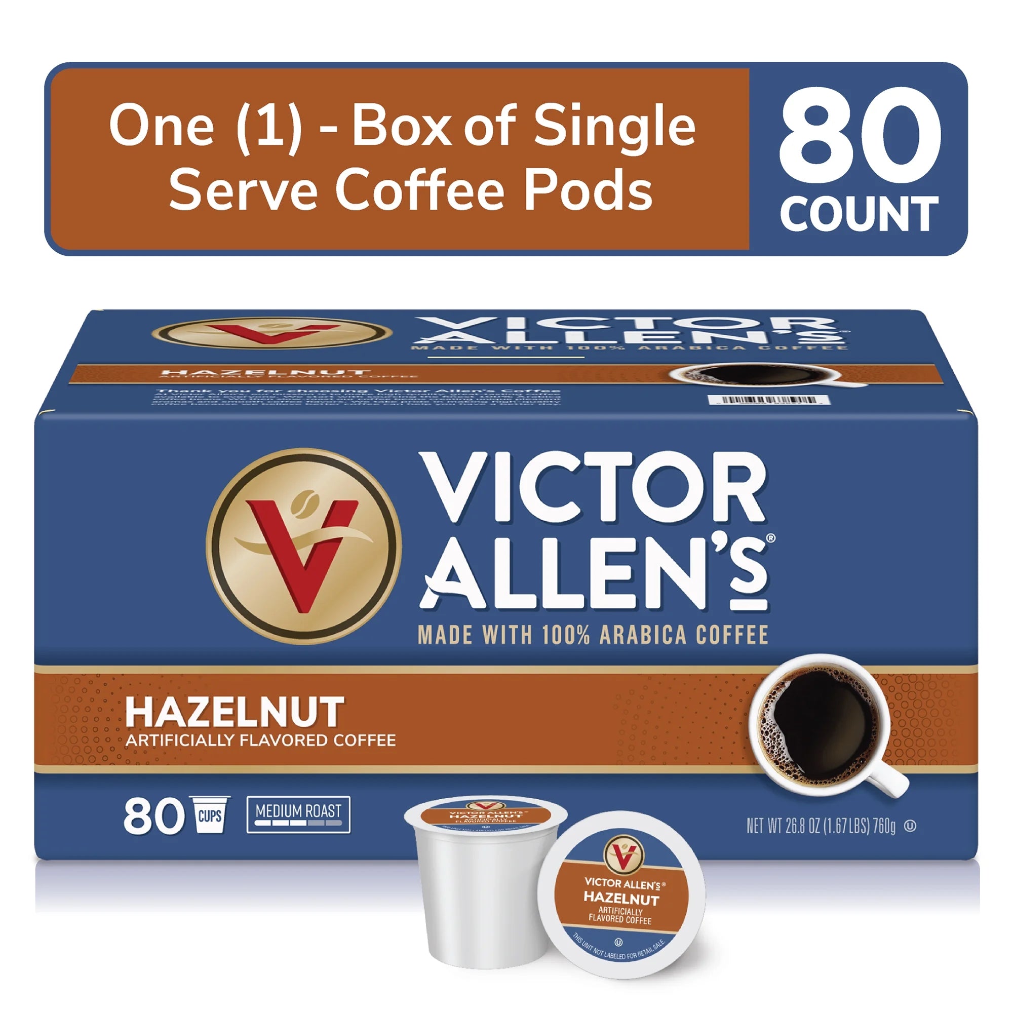 Hazelnut Medium Roast Coffee Pods, 80 Count Y3912