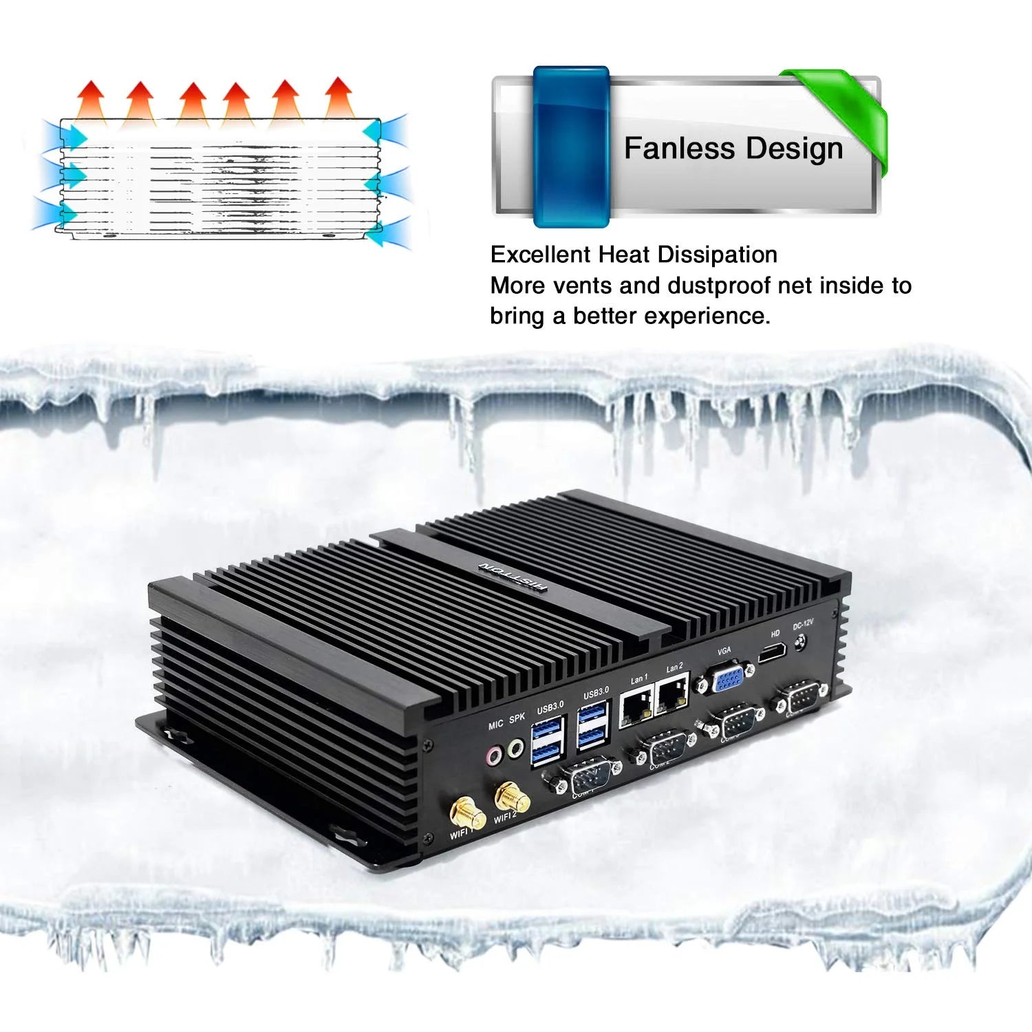 Fanless Mini PC Desktop with Intel Core i5, 8GB RAM, 512GB SSD D89294