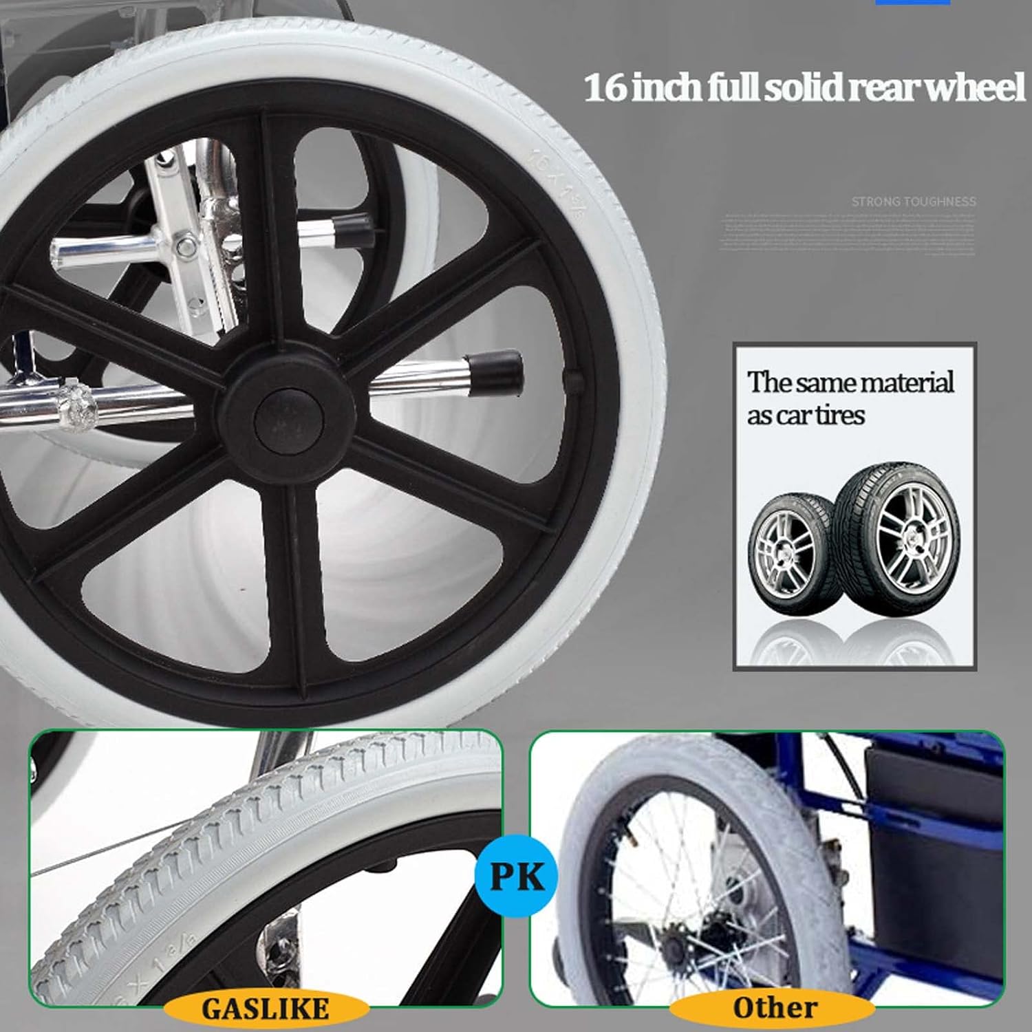 Lightweight Folding Transport Wheelchair with Handbrakes and Swing-Away Footrest W11137