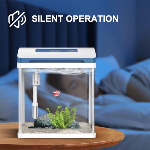 Self-Cleaning 2 Gallon Glass Aquarium Starter Kit with Adjustable 7-Color Light M1227