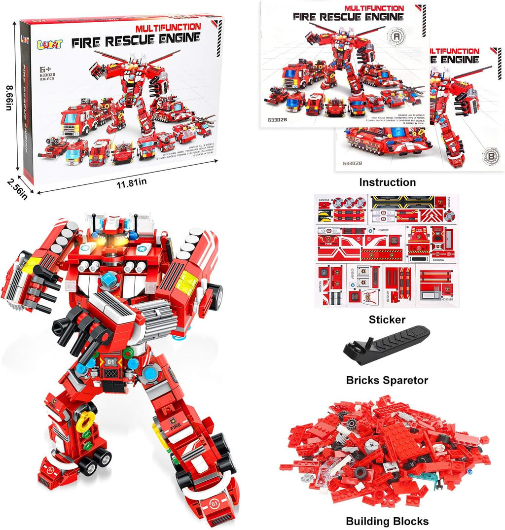 Building Toys for Boys Age 6-10+, 836 PCS Construction Truck Blocks STEM Educational Kit V934