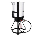 Turkey Fryer 30 Qt Cooker Set Round Tripod Stove Rack Fryer Gas Burner