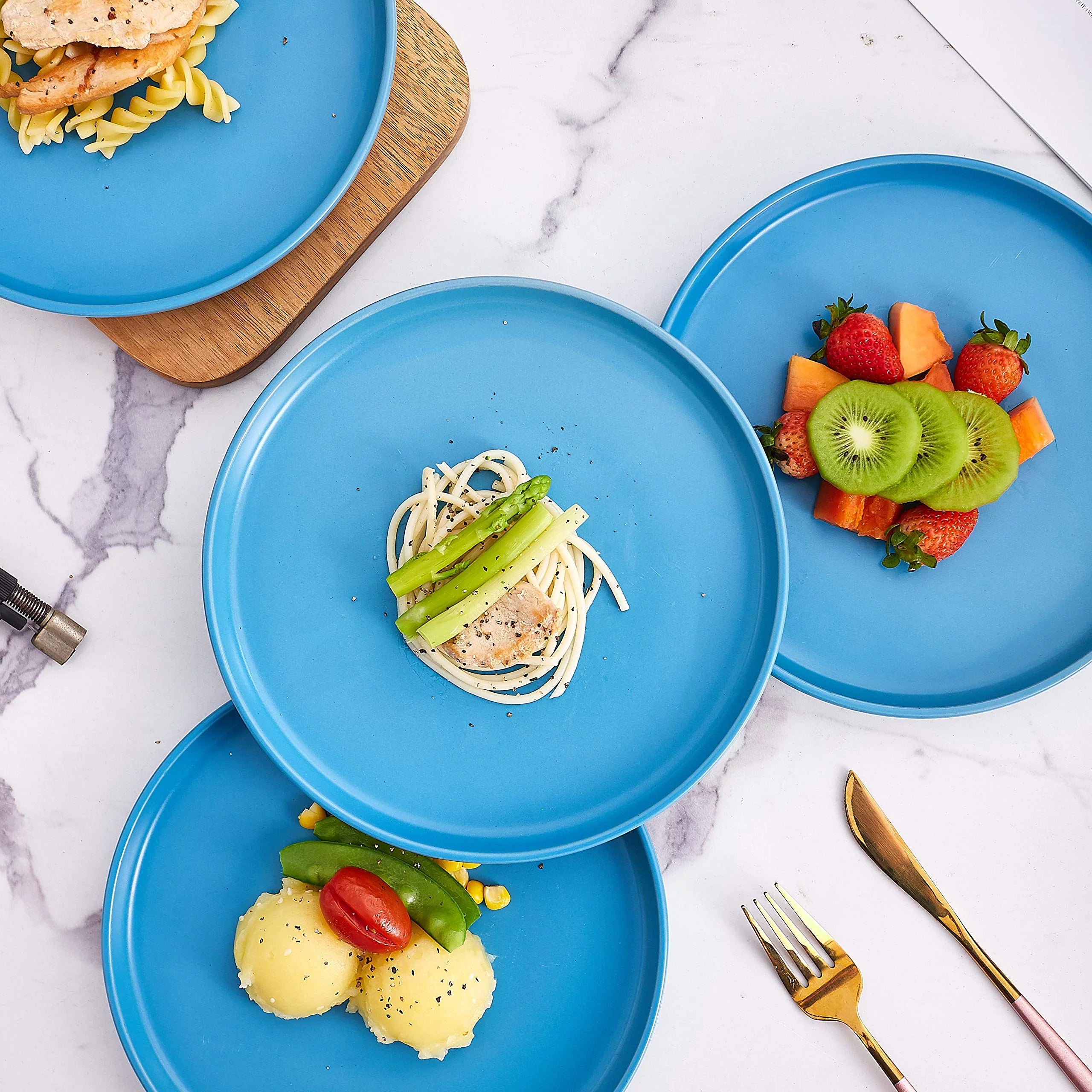 Christmas Dinner Plates Set of 4 Matte Ceramic 8 Inch P982712