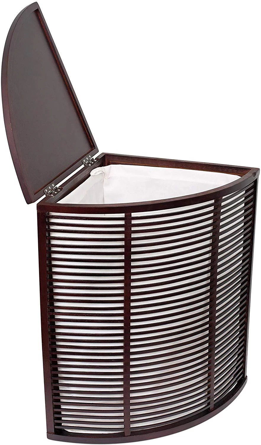 BirdRock Home Compact Corner Laundry Hamper with Lid - Black