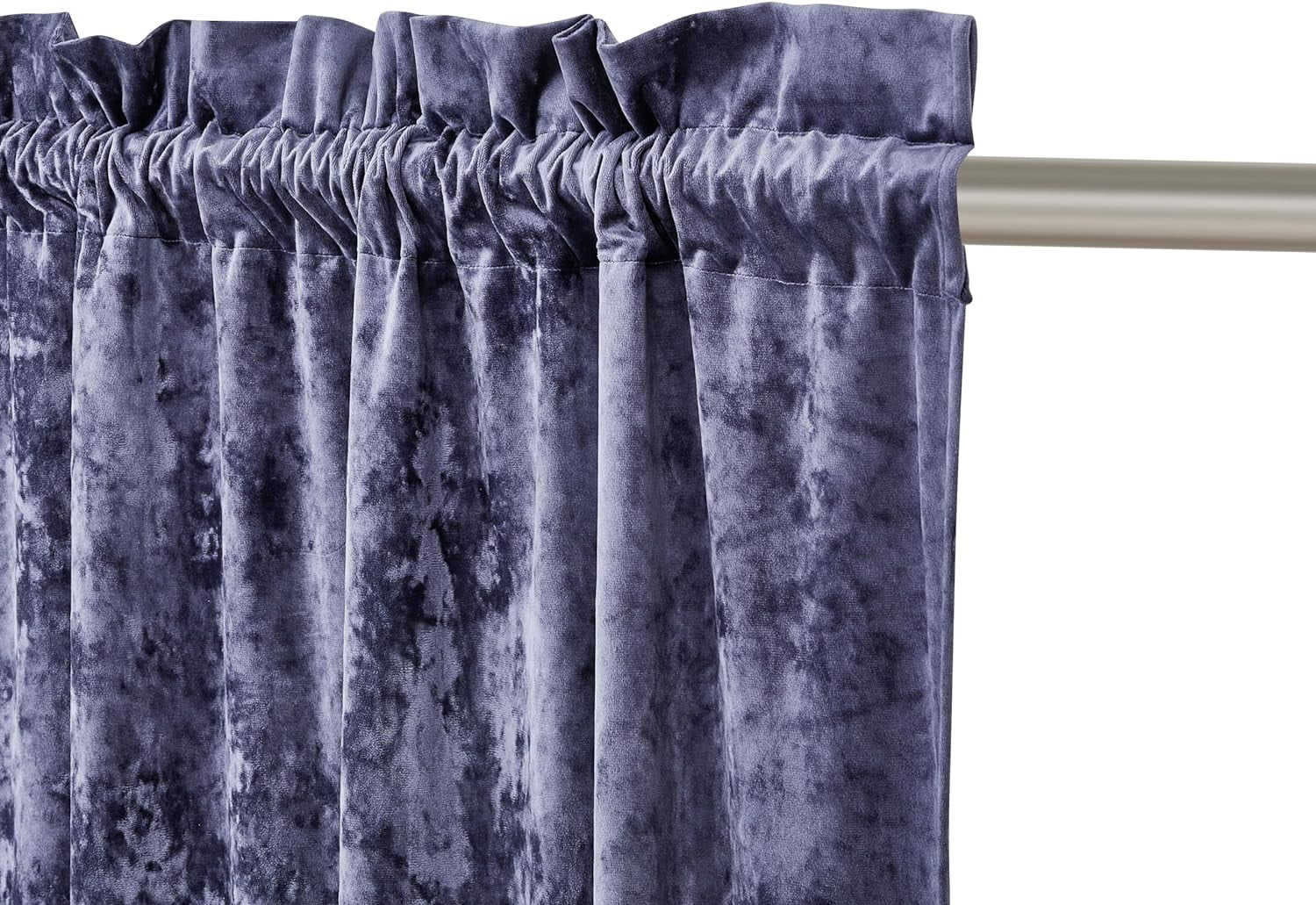 Purple Crushed Velvet Curtains 2 Panel Set, Room Darkening Rod Pocket Drapes 50" W x 84" L C83139