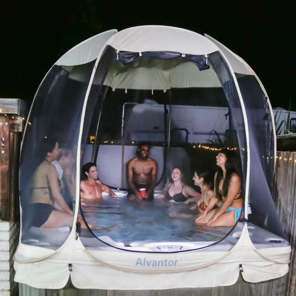 Hexagon Pop Up Camping Shelter with Mesh Walls O93524