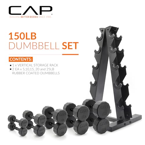 Dumbbell Set with Rack, 150lbs and 210lbs Options Z3424