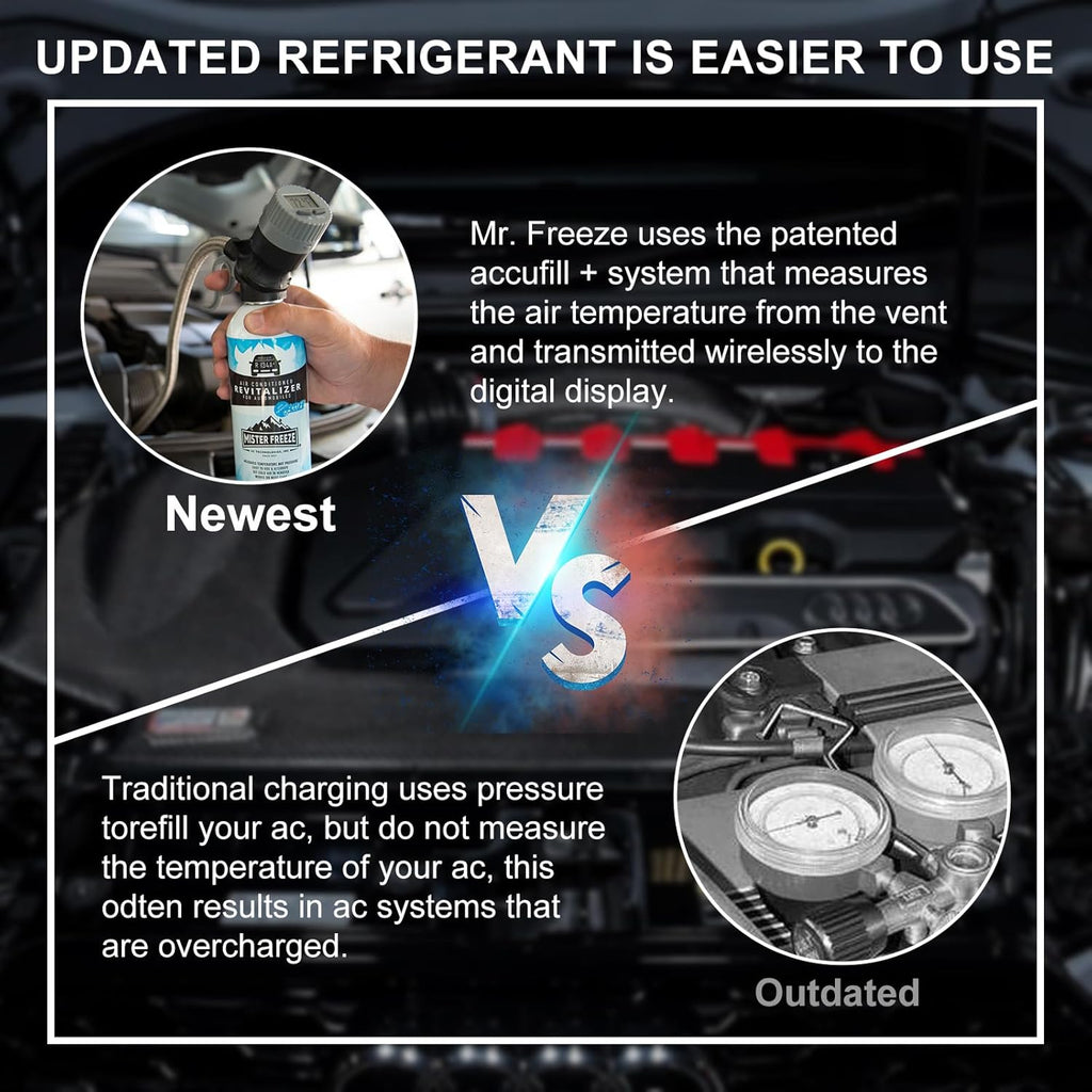 AC Refrigerant Recharge Kit with Wireless Digital Temperature Sensor, 14 oz F5204