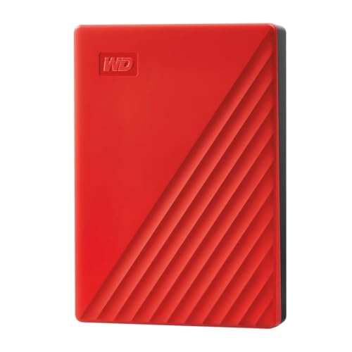 WD Portable Hard Drive, 5TB USB3.0, Red, My Passport Encryption, Password Protection, External Hard Disk / WDBPKJ0050BRD-WESN