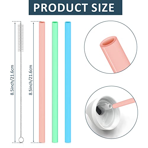 Replacement Straws for 19oz 24oz 32oz Water Bottle, 3pcs Reusable with Cleaning Brush N805
