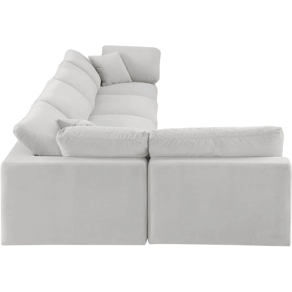 Cream Velvet Modular Sectional C1935