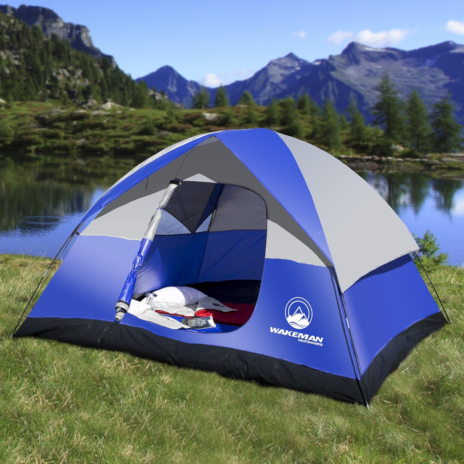 6 Person Water-Resistant Camping Tent with Removable Rain Fly F98415