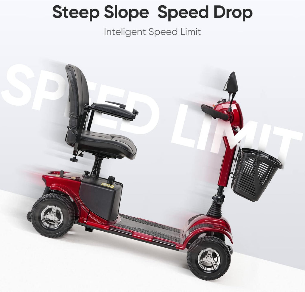 4 Wheel Mobility Scooter for Seniors, Collapsible with Basket T6098