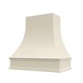 Riley & Higgs Curved Front Black Range Hood Cover With Decorative Molding - Wall Mounted Wood Range Hood Covers, Plywood and Maple