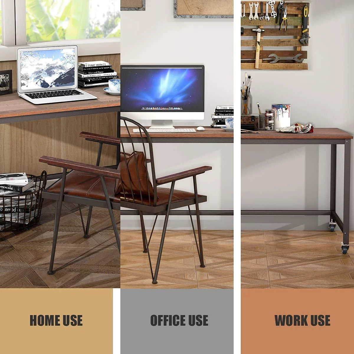 Rolling Computer Desk with 4 Smooth Wheels J628836