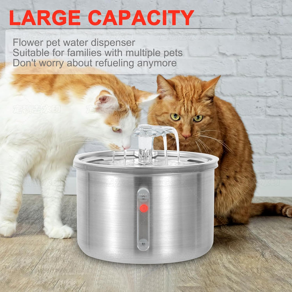 Cat Water Fountain Stainless Steel 67oz Automatic with Ultra Quiet Pump I33774