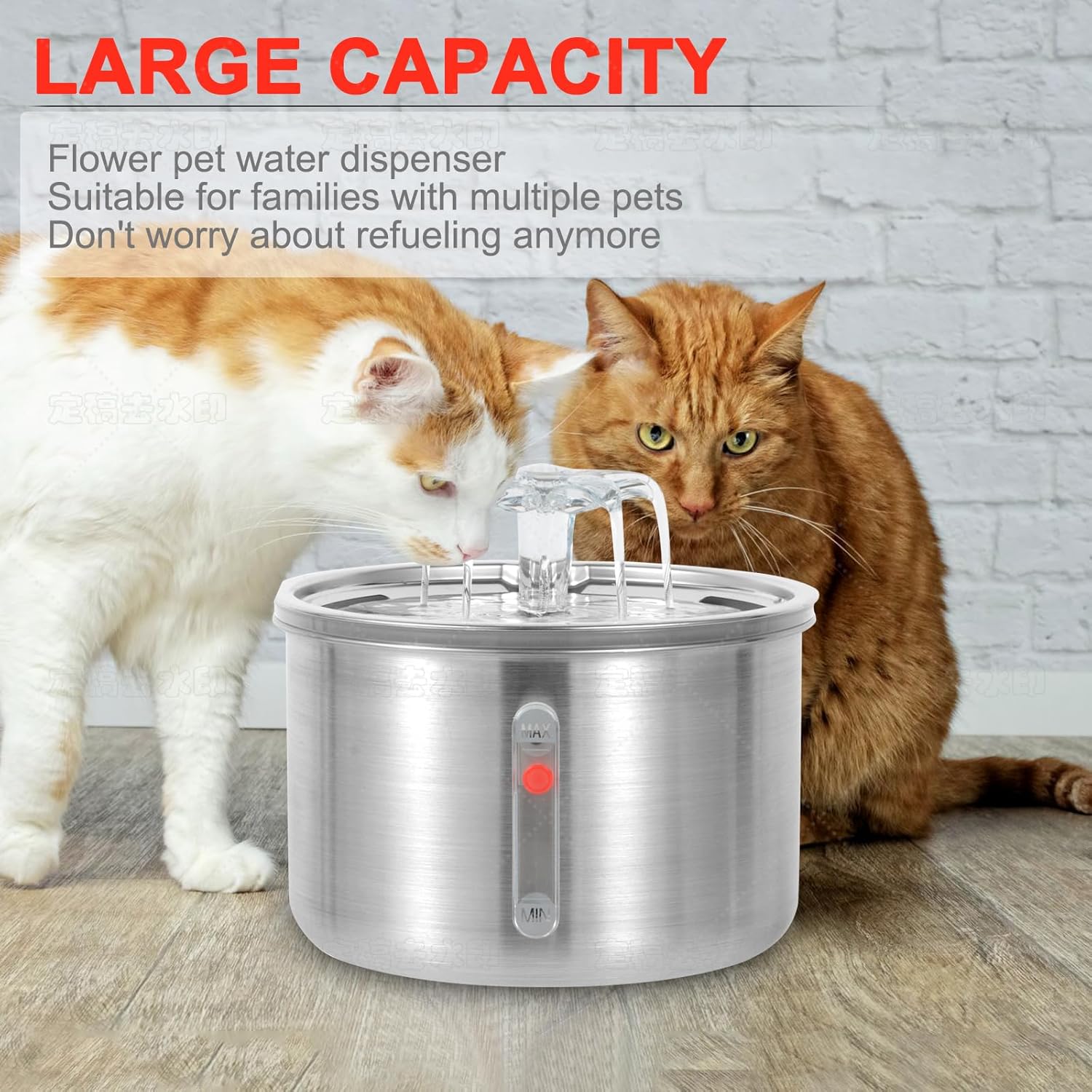 Cat Water Fountain Stainless Steel 67oz Automatic with Ultra Quiet Pump I33774