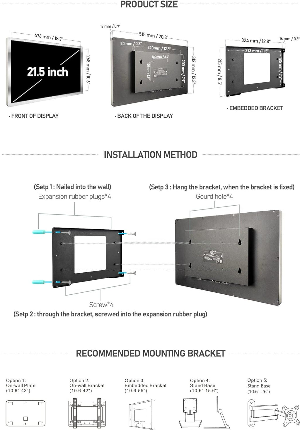 Smart Touchscreen Bathroom TV with 360° Rotation, Full HD 1080P J24487