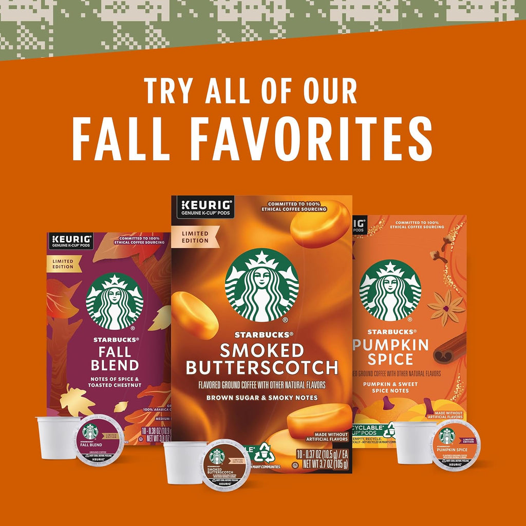 Smoked Butterscotch Flavored Coffee Pods for Keurig, 100% Arabica, 10 Count M165