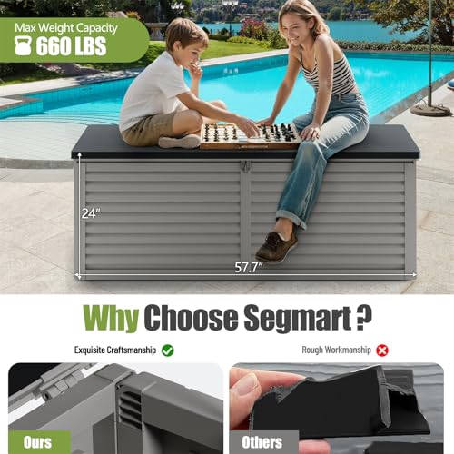 Outdoor Storage Box, Waterproof Lockable Deck Box J4801