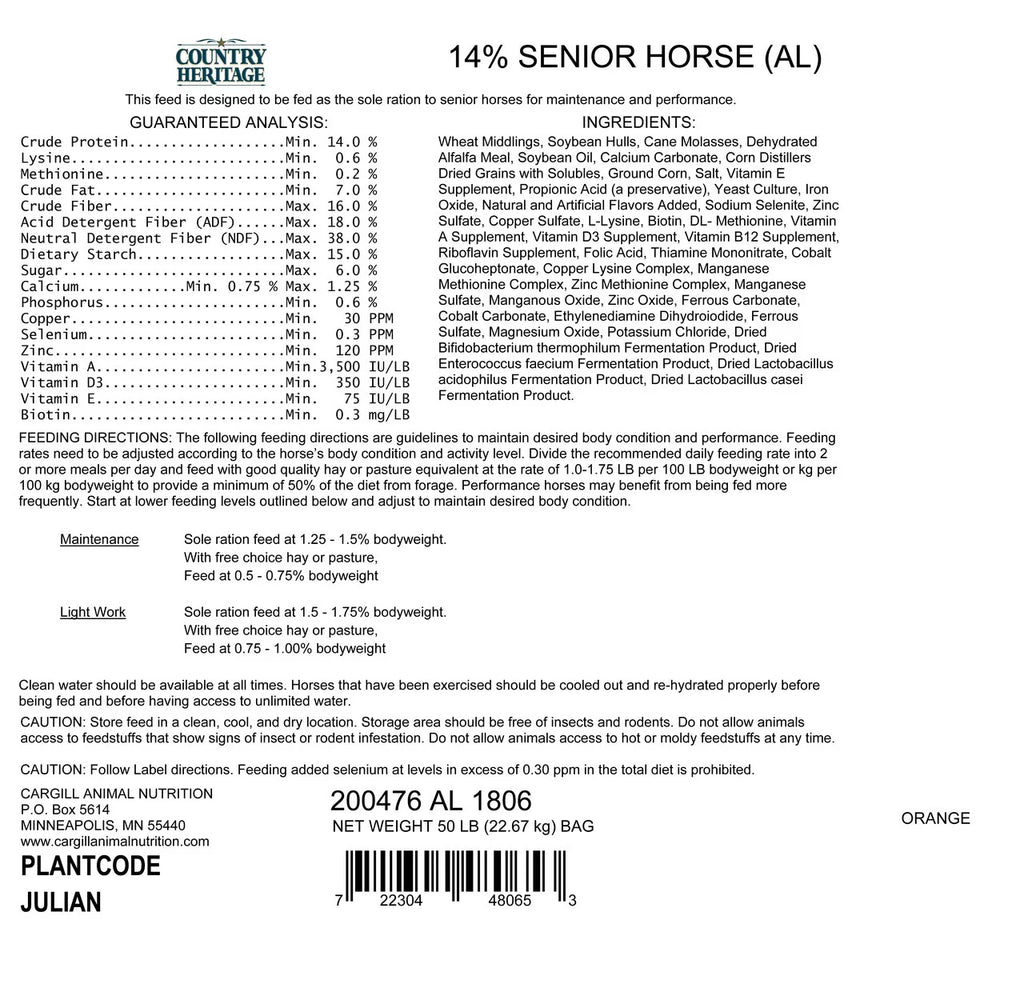 Senior Horse Textured Feed, 50 lb T473583