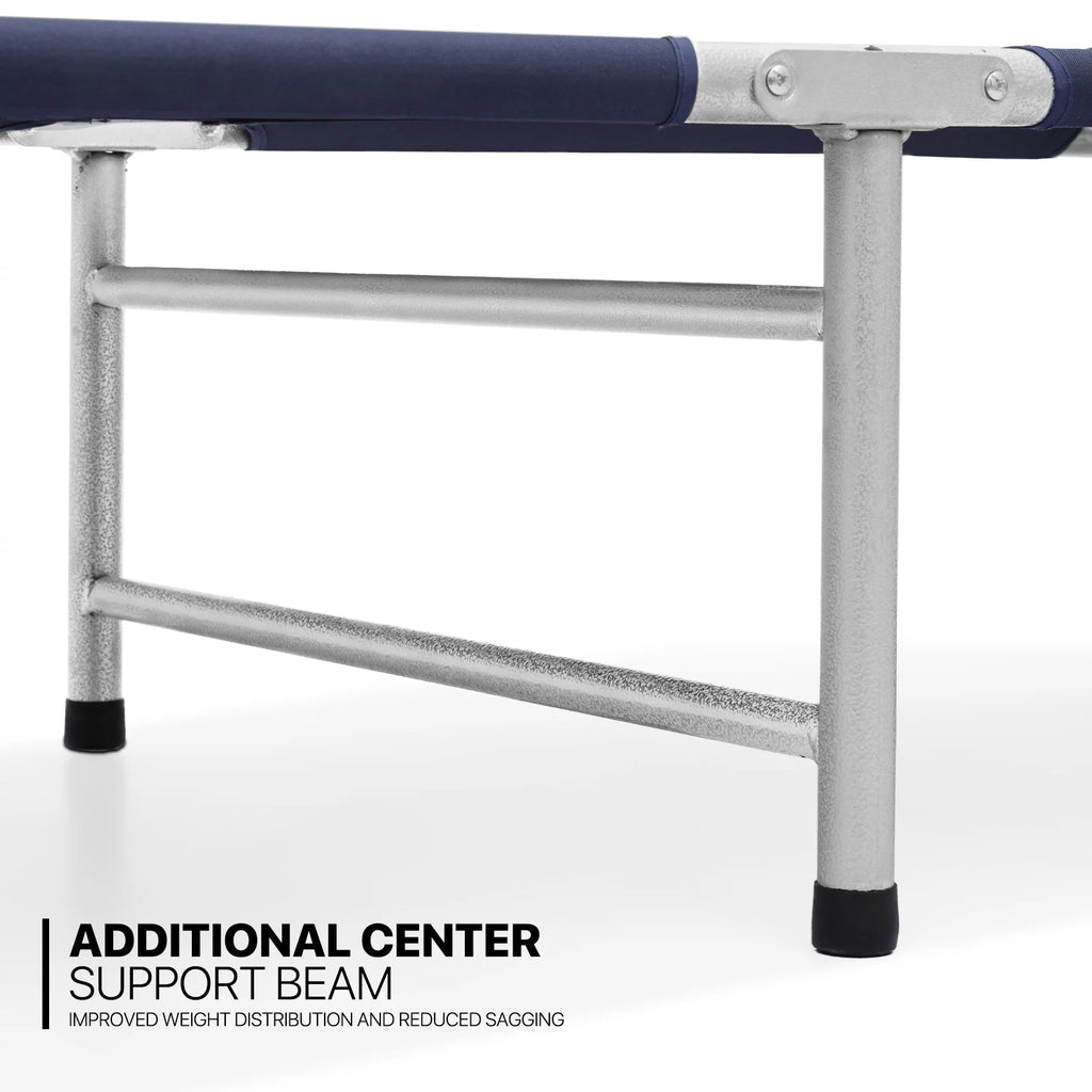 Portable Folding Bed Reclining Lounger Camping Cot with Pillow and Carry Bag I549492