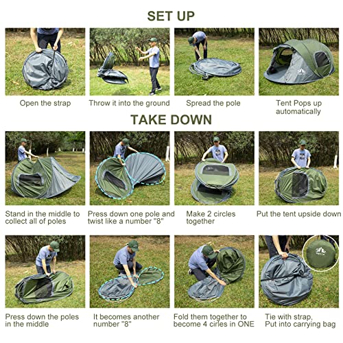 Pop-up Camping Tent for 2 Person Waterproof Instant Setup S840