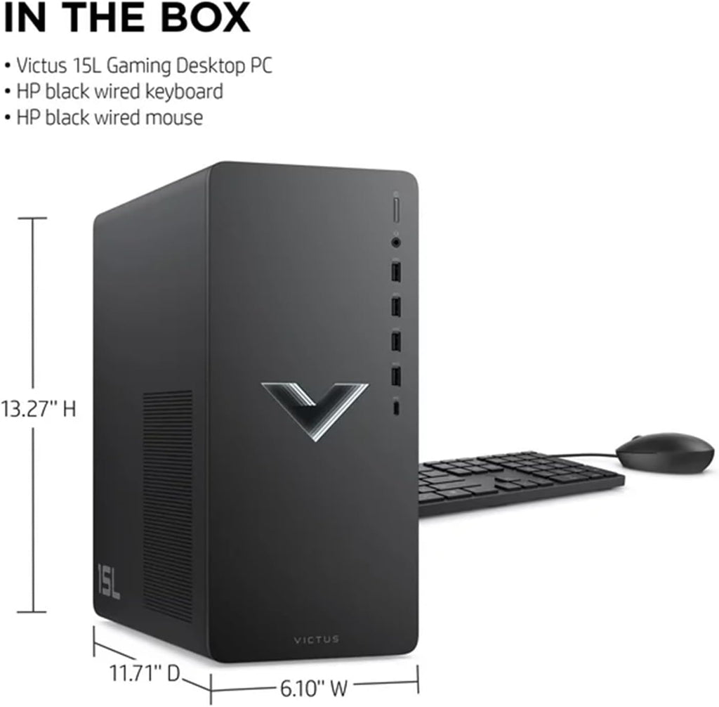Gaming Tower Desktop, AMD Ryzen 5 5600G, Radeon RX 6400, 16GB RAM, 512GB SSD, Windows 11 Home B1341