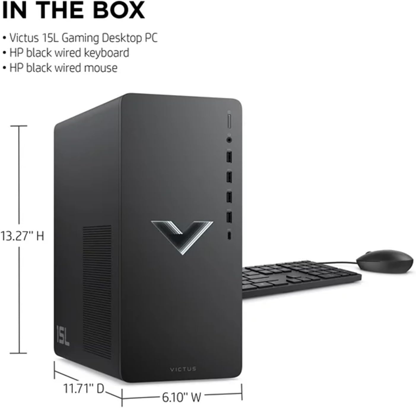 Gaming Tower Desktop, AMD Ryzen 5 5600G, Radeon RX 6400, 16GB RAM, 512GB SSD, Windows 11 Home B1341