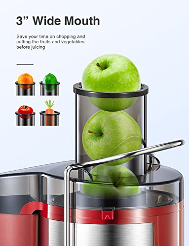 Juicer Machine, 800W Centrifugal Extractor with Wide Mouth Feed Chute, Stainless Steel, BPA-free V753