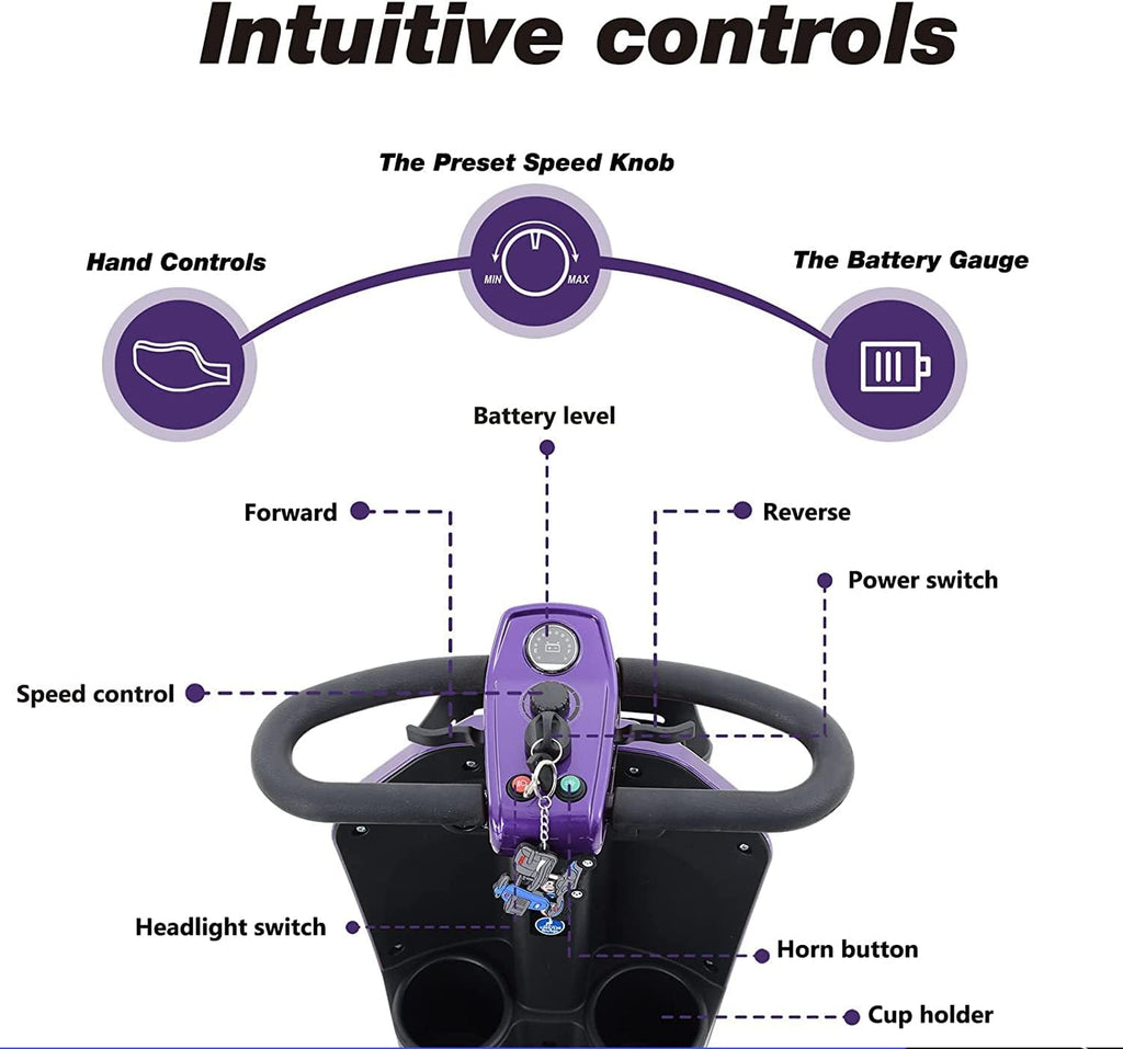 Electric 4-Wheel Mobility Scooter for Seniors Adults O5467