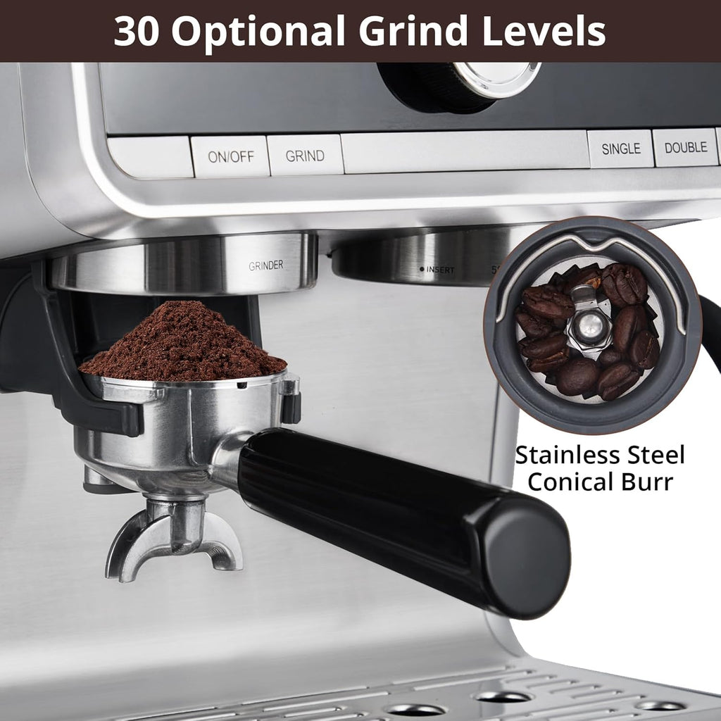 Espresso Maker with Milk Frother, 20 Bar Pressure, 2.8L Tank X2173