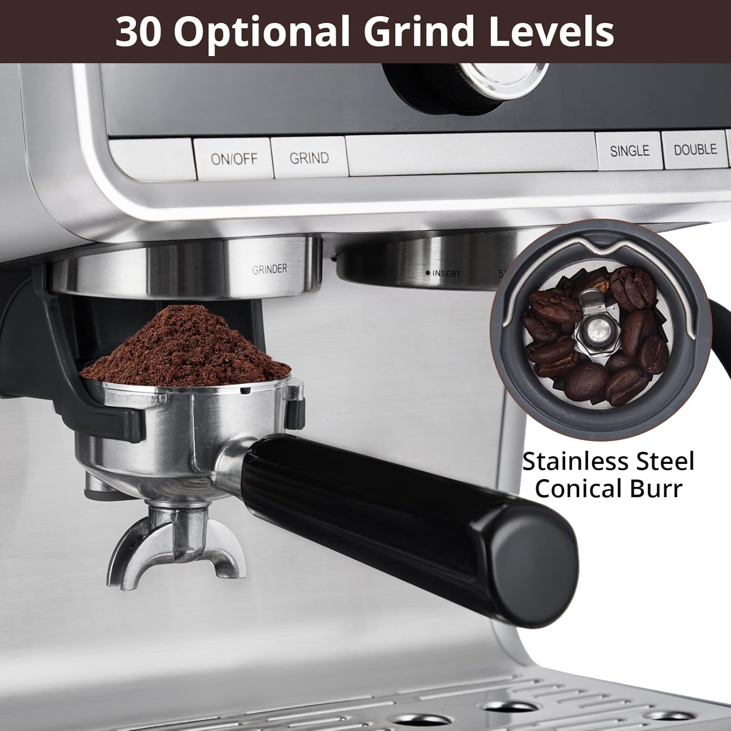 Espresso Maker with Milk Frother, 20 Bar Pressure, 2.8L Tank X2173
